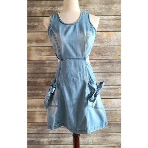 NWOT Bebe Denim Back Cutout Dress - Medium